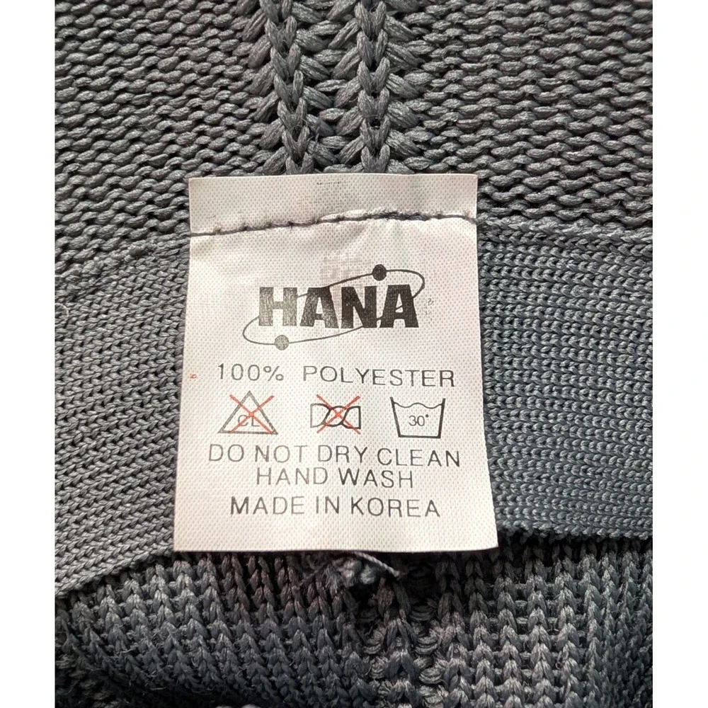 Hana Grey Knit Bucket Hat Paneled Cable Textured Bell Hat Kangaroo Logo Korea